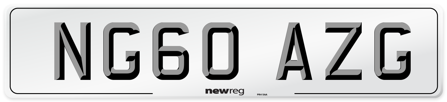 NG60 AZG Number Plate from New Reg